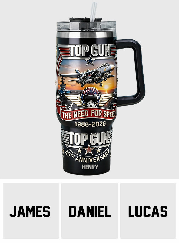 The Need For Speed - Personalized Top Gun Tumbler With Handle