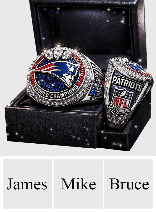England Patriots Football Team - Personalized American Football Signet Ring