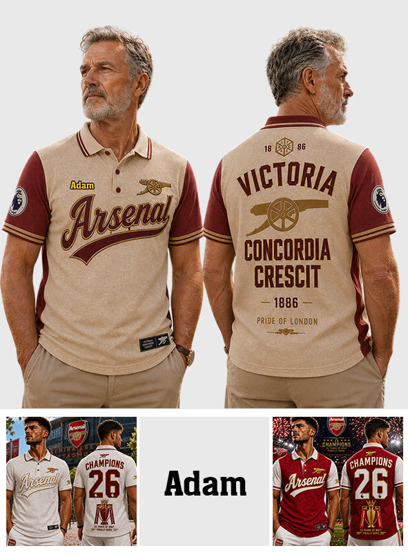 Soccer Lovers Gift, Arsenal Champions - Personalized Soccer Polo Shirt