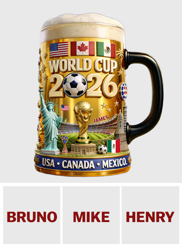 World Cup 2026 Celebration - Personalized Soccer Beer Stein