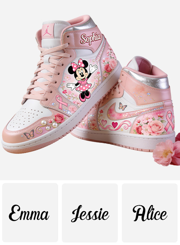 Never Give Up - Personalized Breast Cancer Awareness Air Jordan Hightop