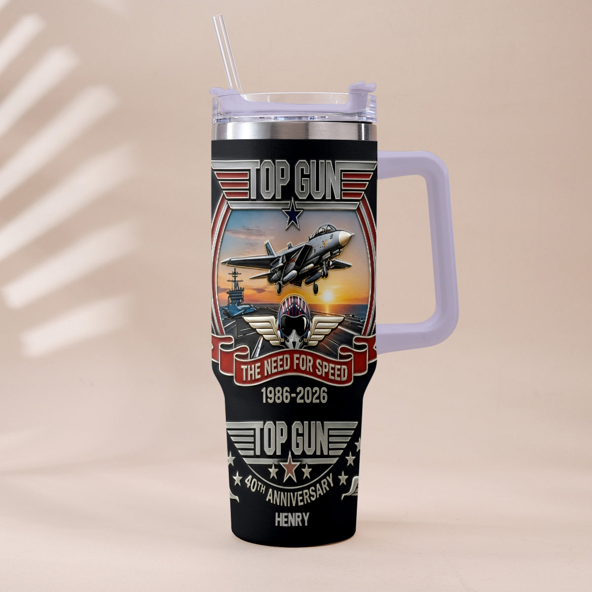 The Need For Speed - Personalized Top Gun Tumbler With Handle