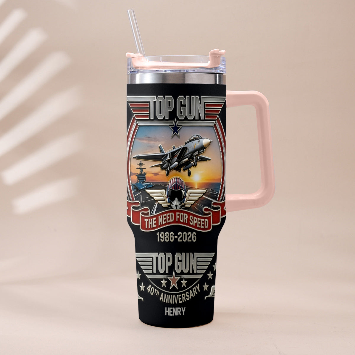 The Need For Speed - Personalized Top Gun Tumbler With Handle