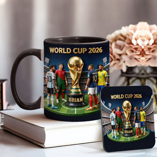 Who Is The Champion? - Personalized Soccer Accent Mug