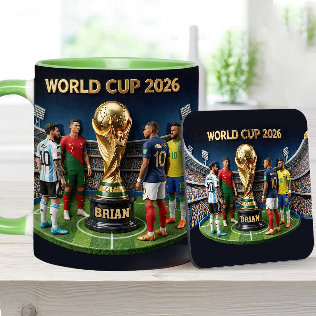 Who Is The Champion? - Personalized Soccer Accent Mug