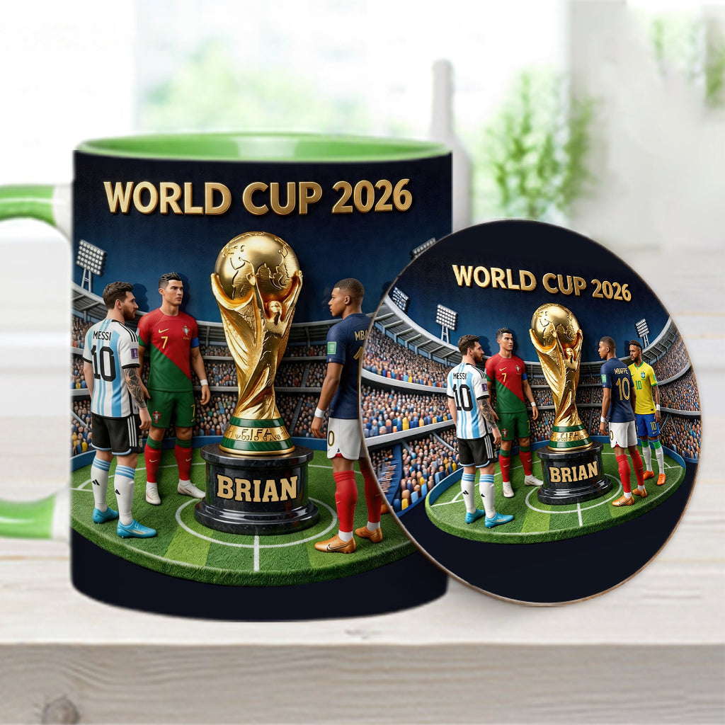 Who Is The Champion? - Personalized Soccer Accent Mug