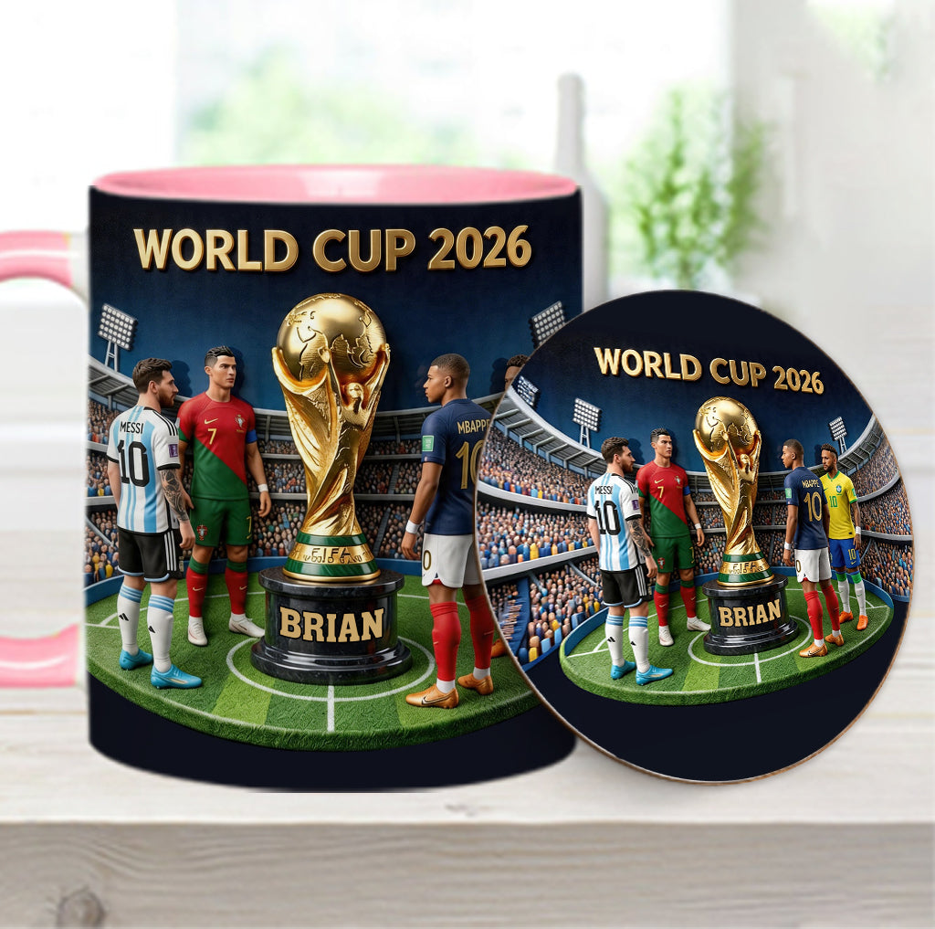 Who Is The Champion? - Personalized Soccer Accent Mug