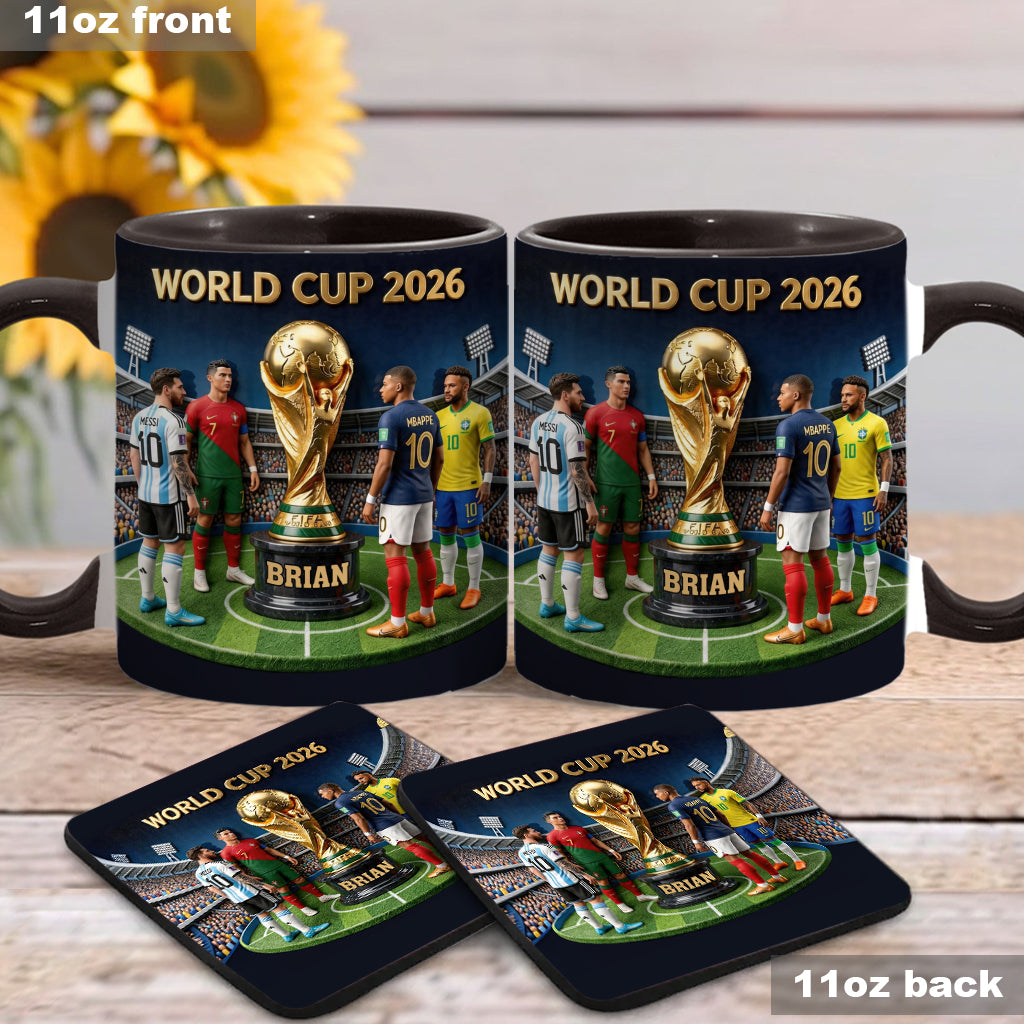 Who Is The Champion? - Personalized Soccer Accent Mug