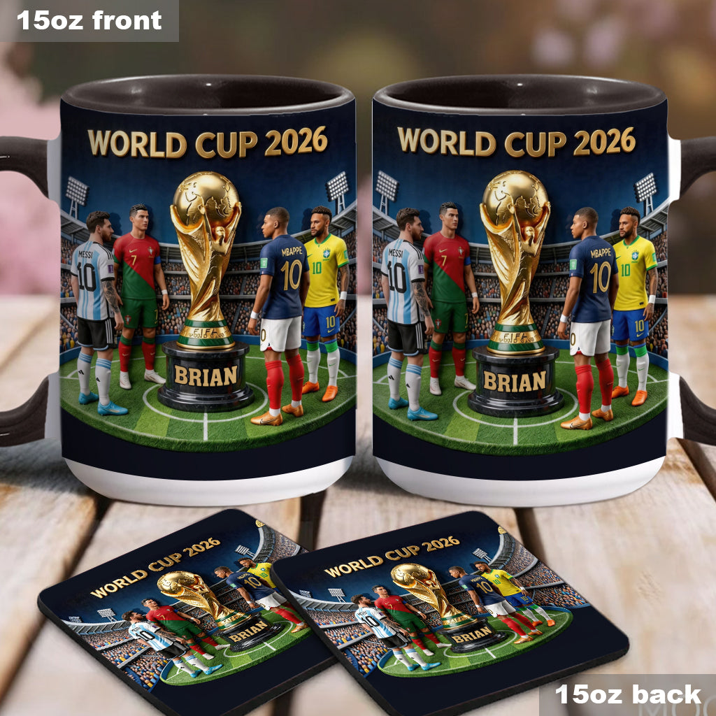 Who Is The Champion? - Personalized Soccer Accent Mug