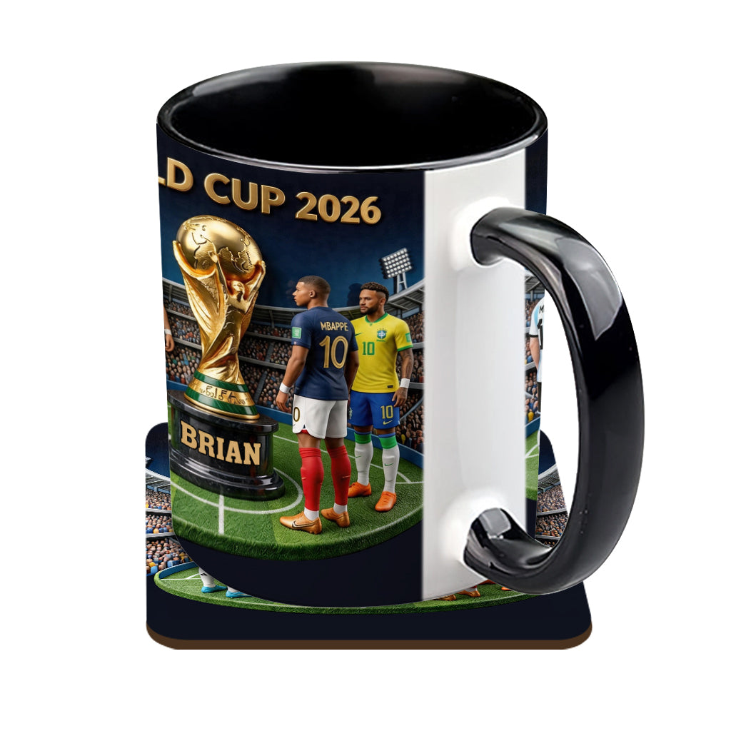 Who Is The Champion? - Personalized Soccer Accent Mug