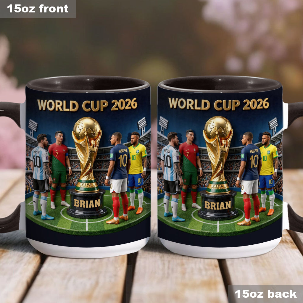 Who Is The Champion? - Personalized Soccer Accent Mug