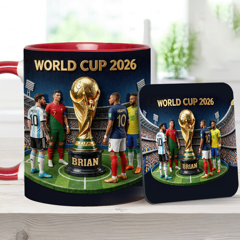 Who Is The Champion? - Personalized Soccer Accent Mug