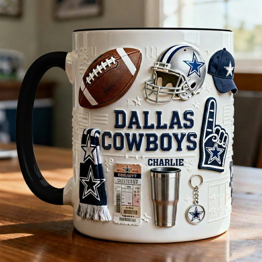 Love Football - Personalized American Football Accent Mug