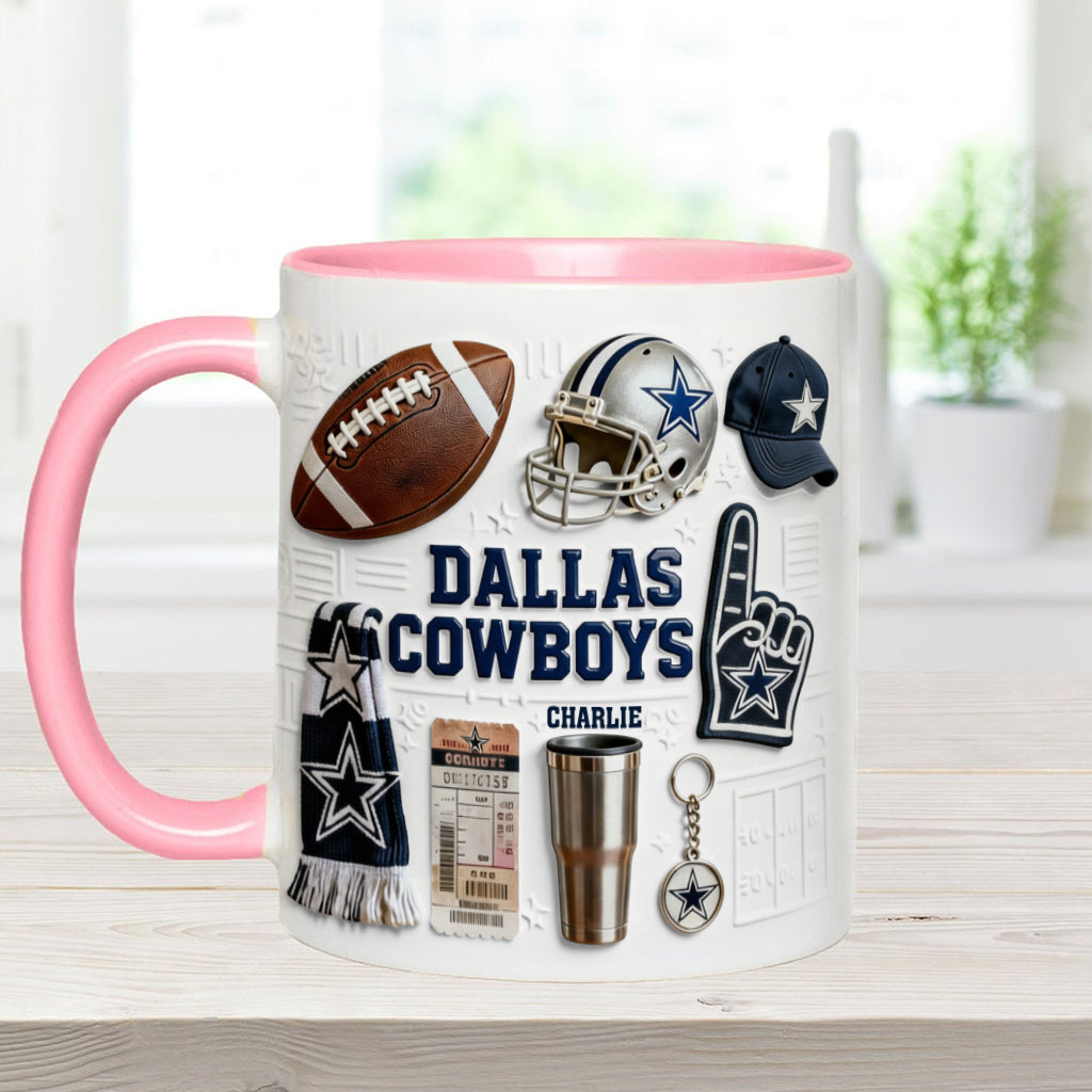 Love Football - Personalized American Football Accent Mug