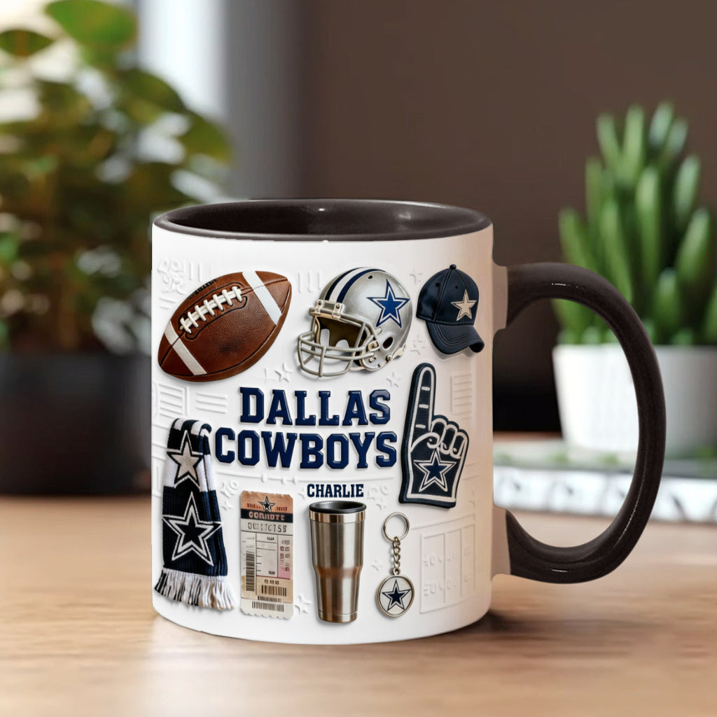 Love Football - Personalized American Football Accent Mug