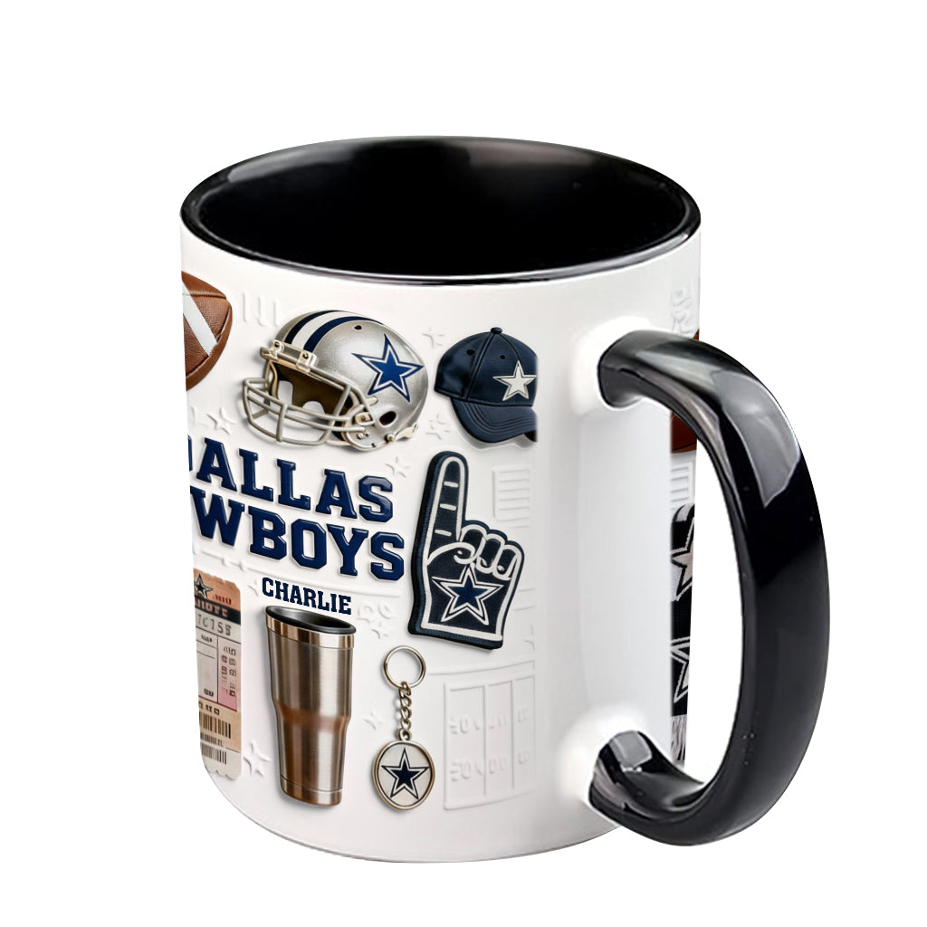 Love Football - Personalized American Football Accent Mug