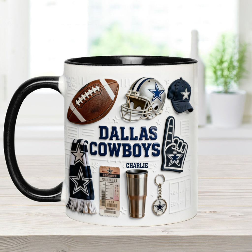 Love Football - Personalized American Football Accent Mug