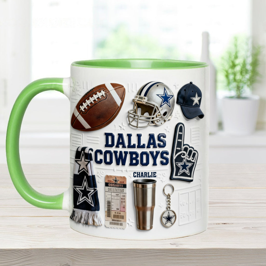 Love Football - Personalized American Football Accent Mug