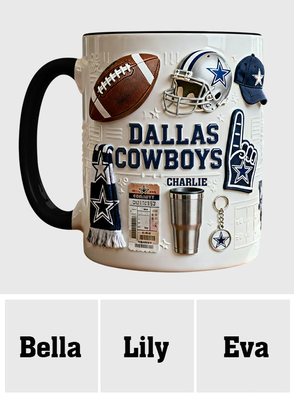 Love Football - Personalized American Football Accent Mug