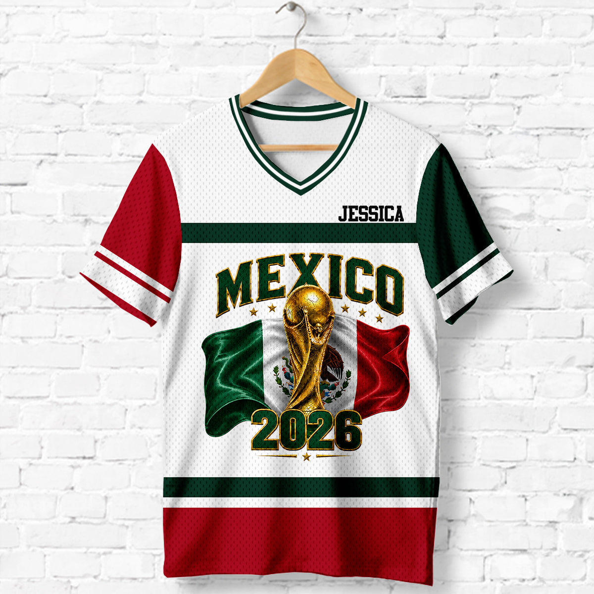 WE ARE 26 Perfect Gift - Personalized Soccer Fully Printed V-Neck T-Shirt