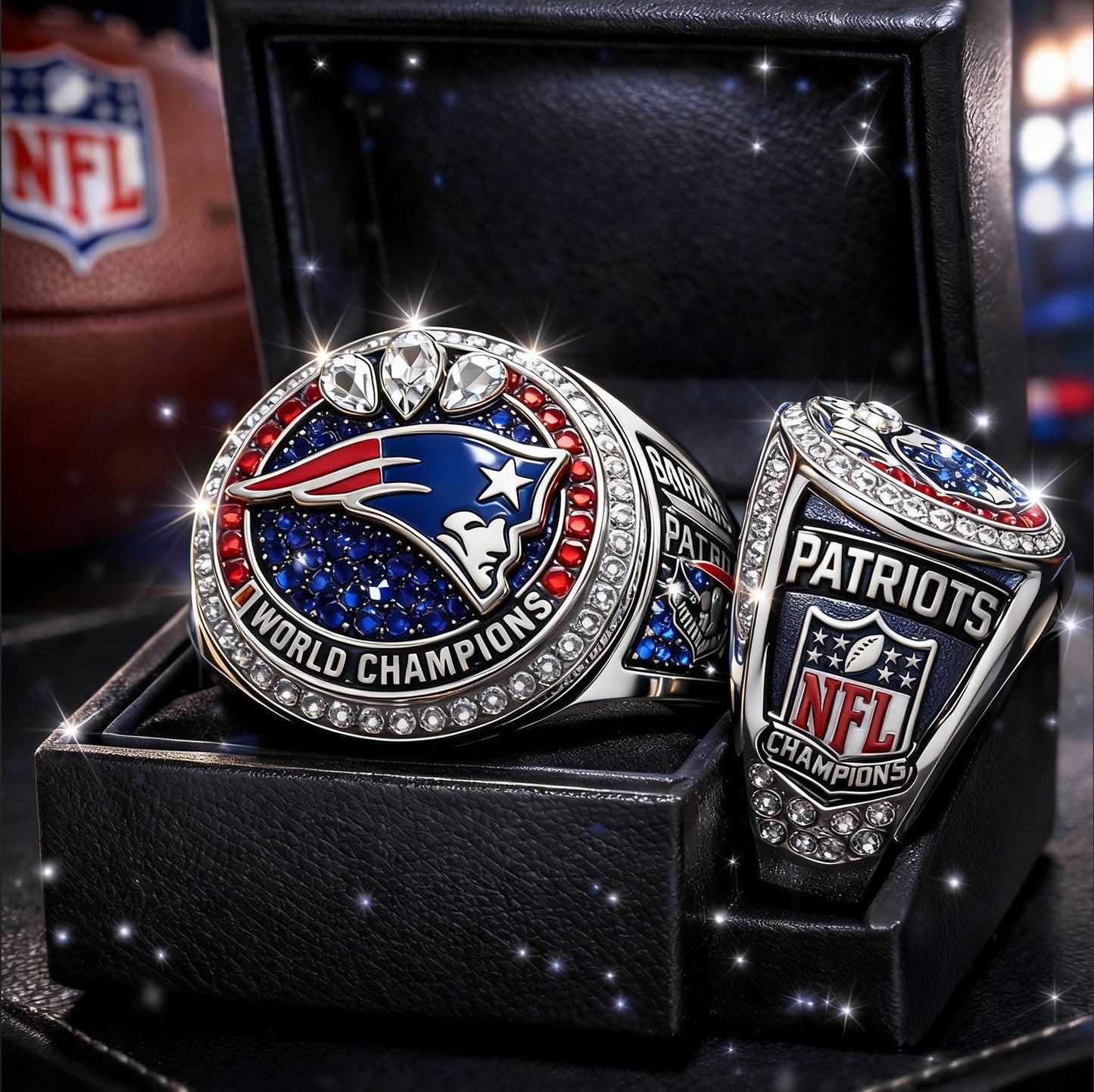 England Patriots Football Team - Personalized American Football Signet Ring