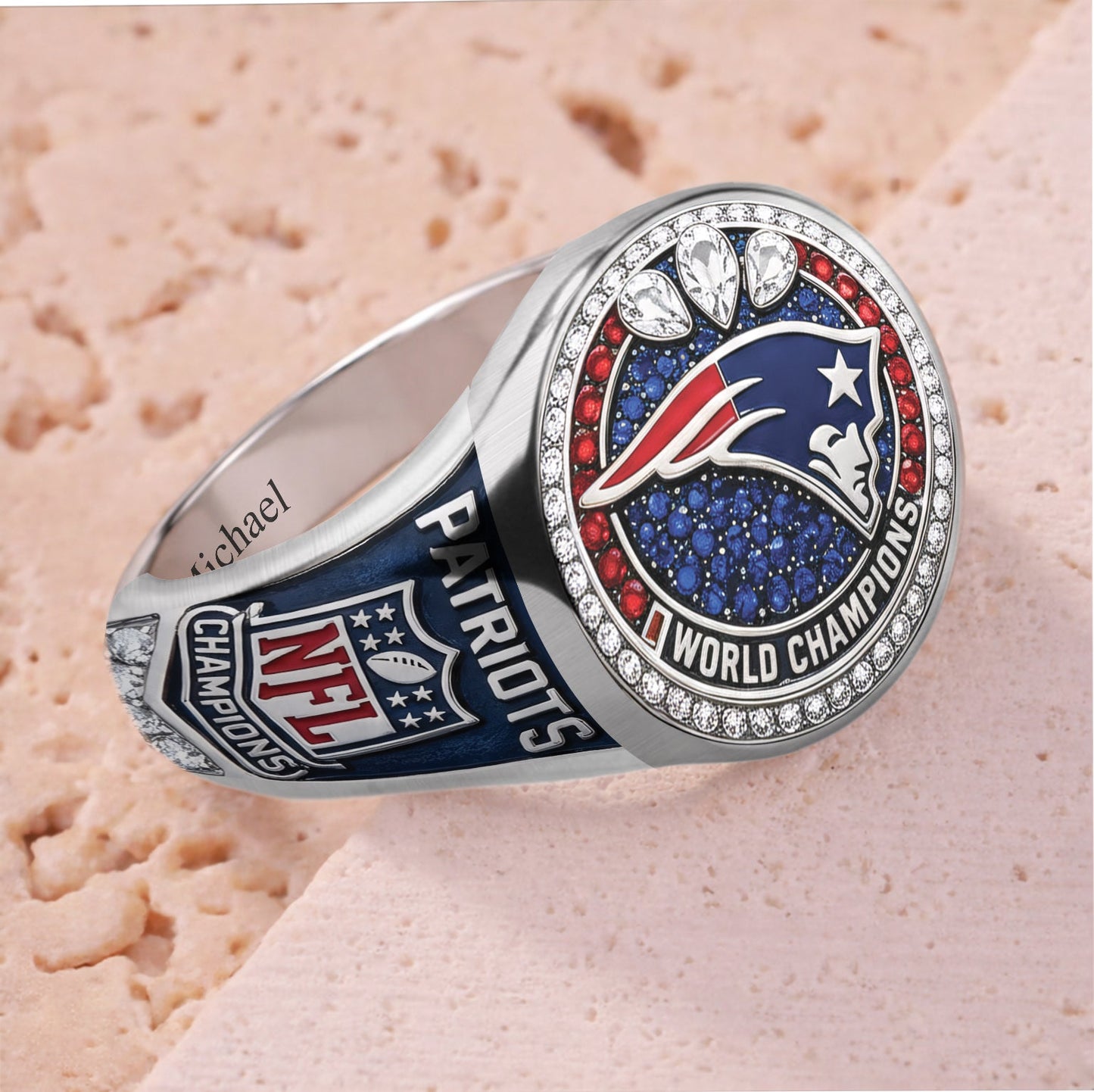 England Patriots Football Team - Personalized American Football Signet Ring