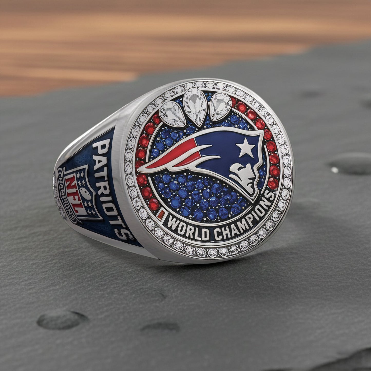 England Patriots Football Team - Personalized American Football Signet Ring