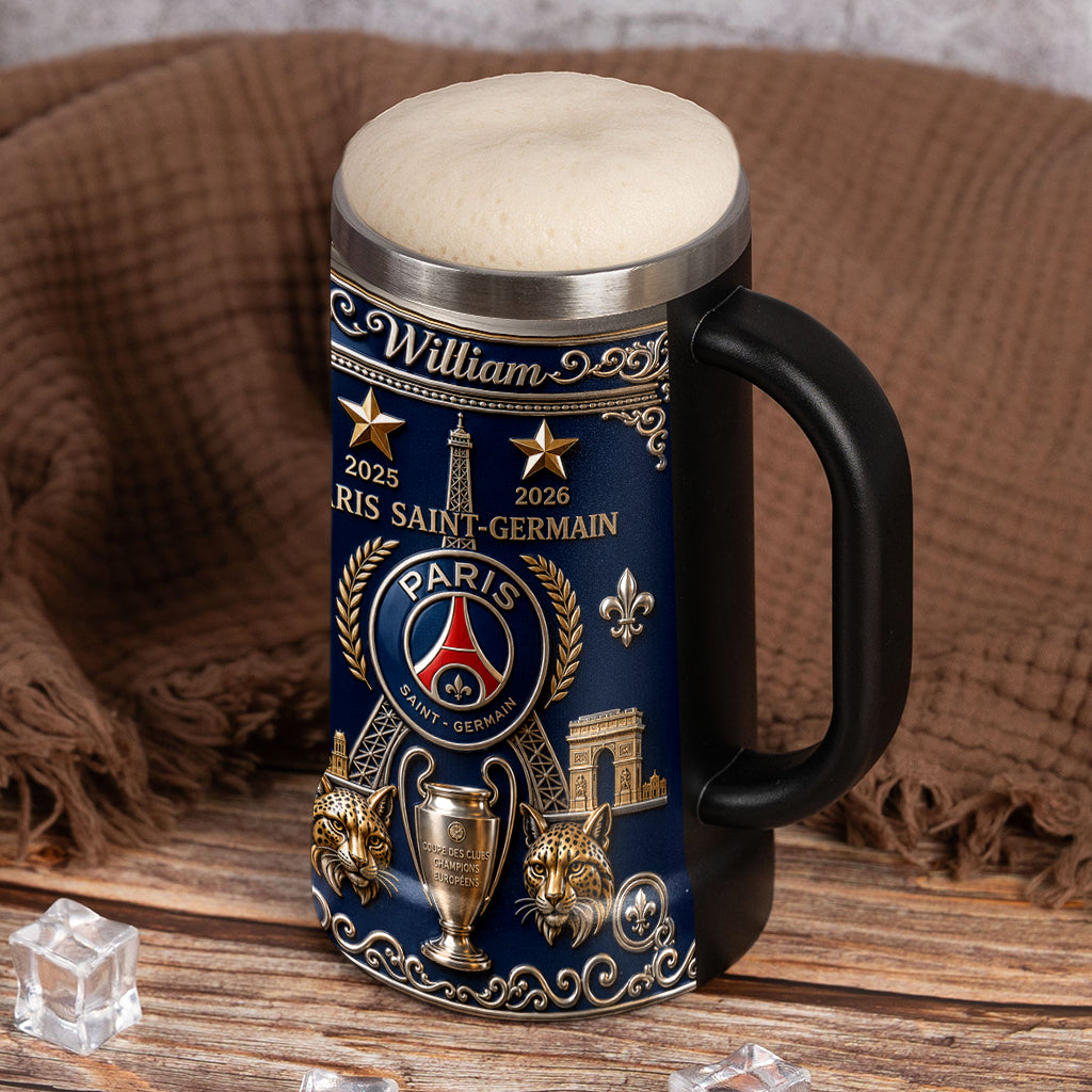 Paris Football Champions - Personalized Soccer Beer Stein