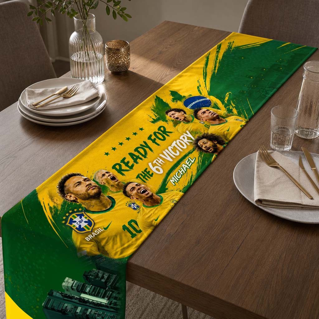 Brazil 6th Victory - Personalized Soccer Knitted Scarf