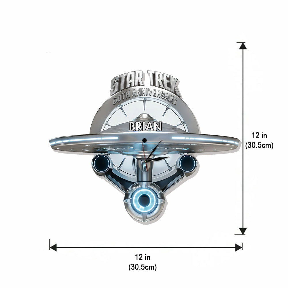 Final Frontier 60th Anniversary - Personalized Star Fleet LED Light Wall Clock
