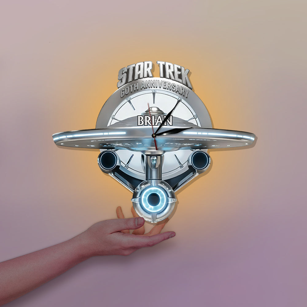 Final Frontier 60th Anniversary - Personalized Star Fleet LED Light Wall Clock