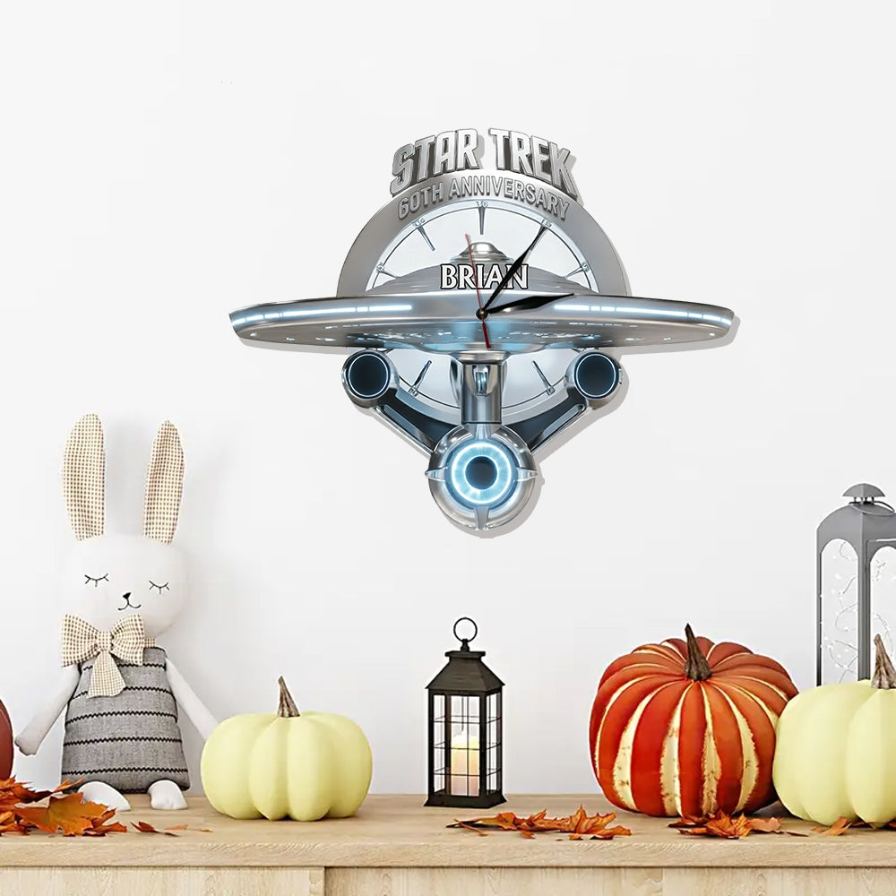 Final Frontier 60th Anniversary - Personalized Star Fleet LED Light Wall Clock