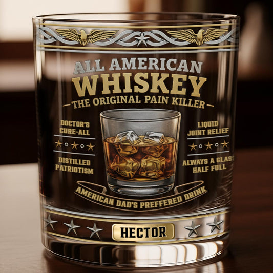 All American Whiskey - Personalized Patriot Whiskey Glass