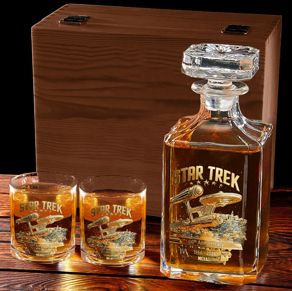 60th Anniversary - Personalized Star Fleet Whiskey Decanter Set