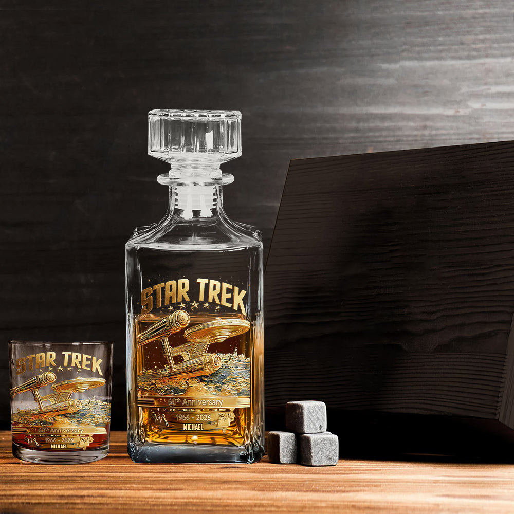 60th Anniversary - Personalized Star Fleet Whiskey Decanter Set