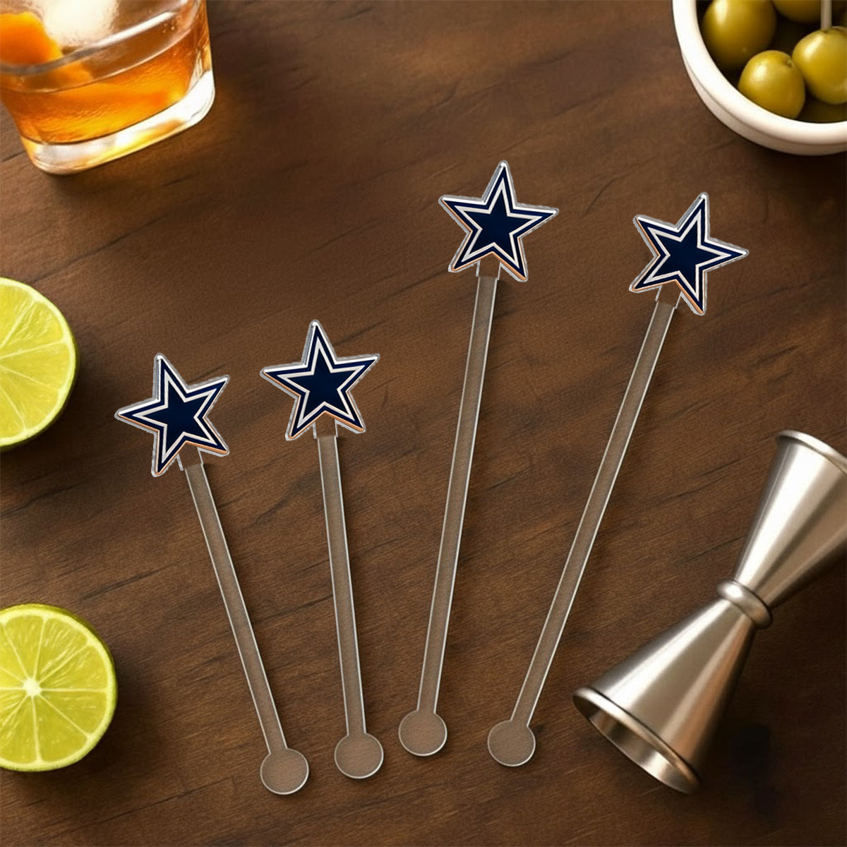 Love Football - Personalized American Football Set Accent Mug with Acrylic Stirrers