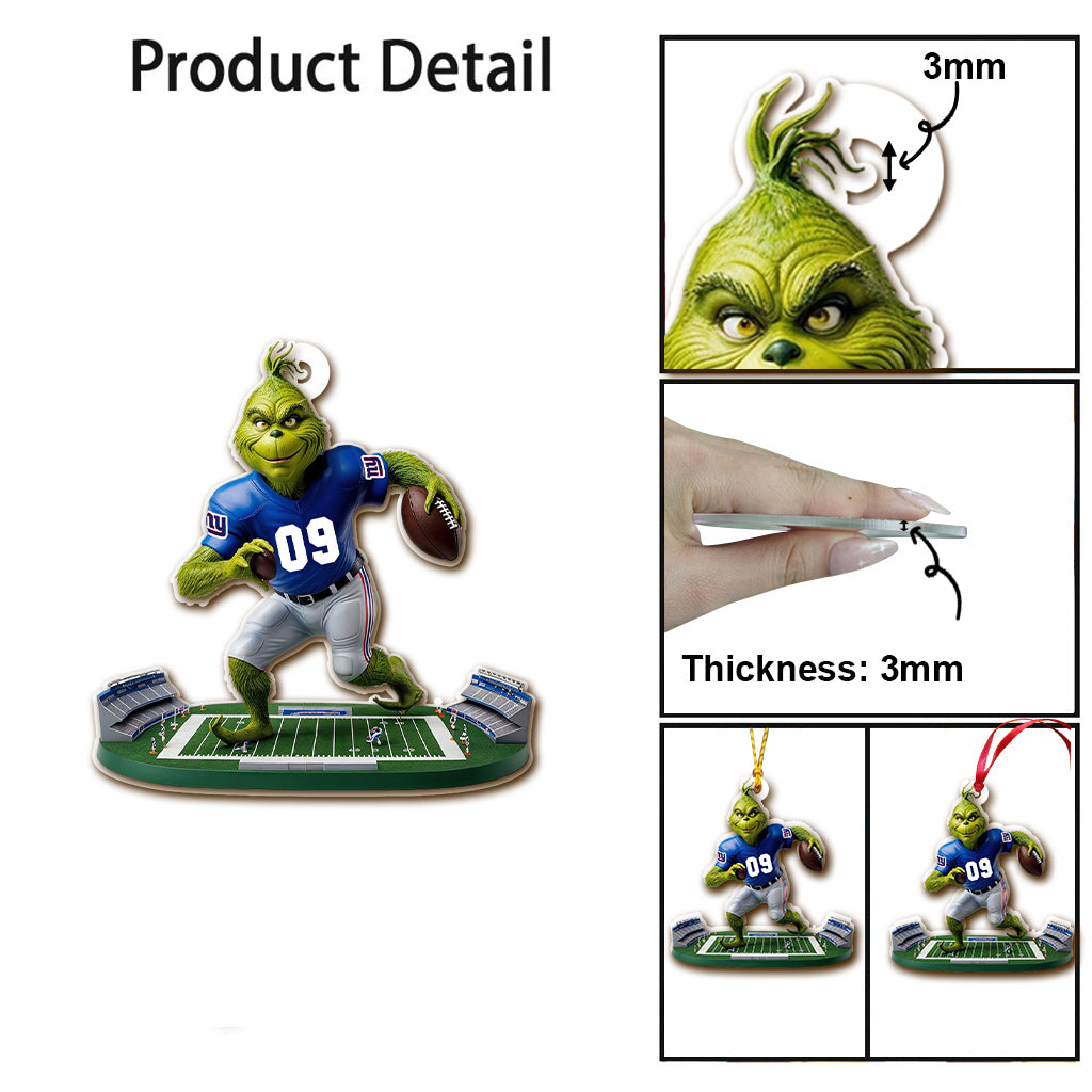 Green Monster Football Team - Personalized Ornament