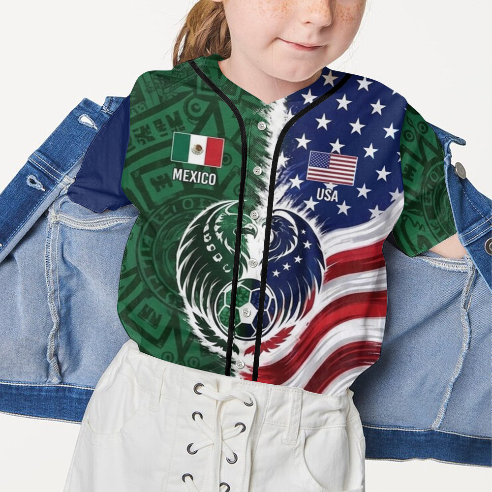 Half USA Half Mexico - Personalized Soccer Baseball Jersey