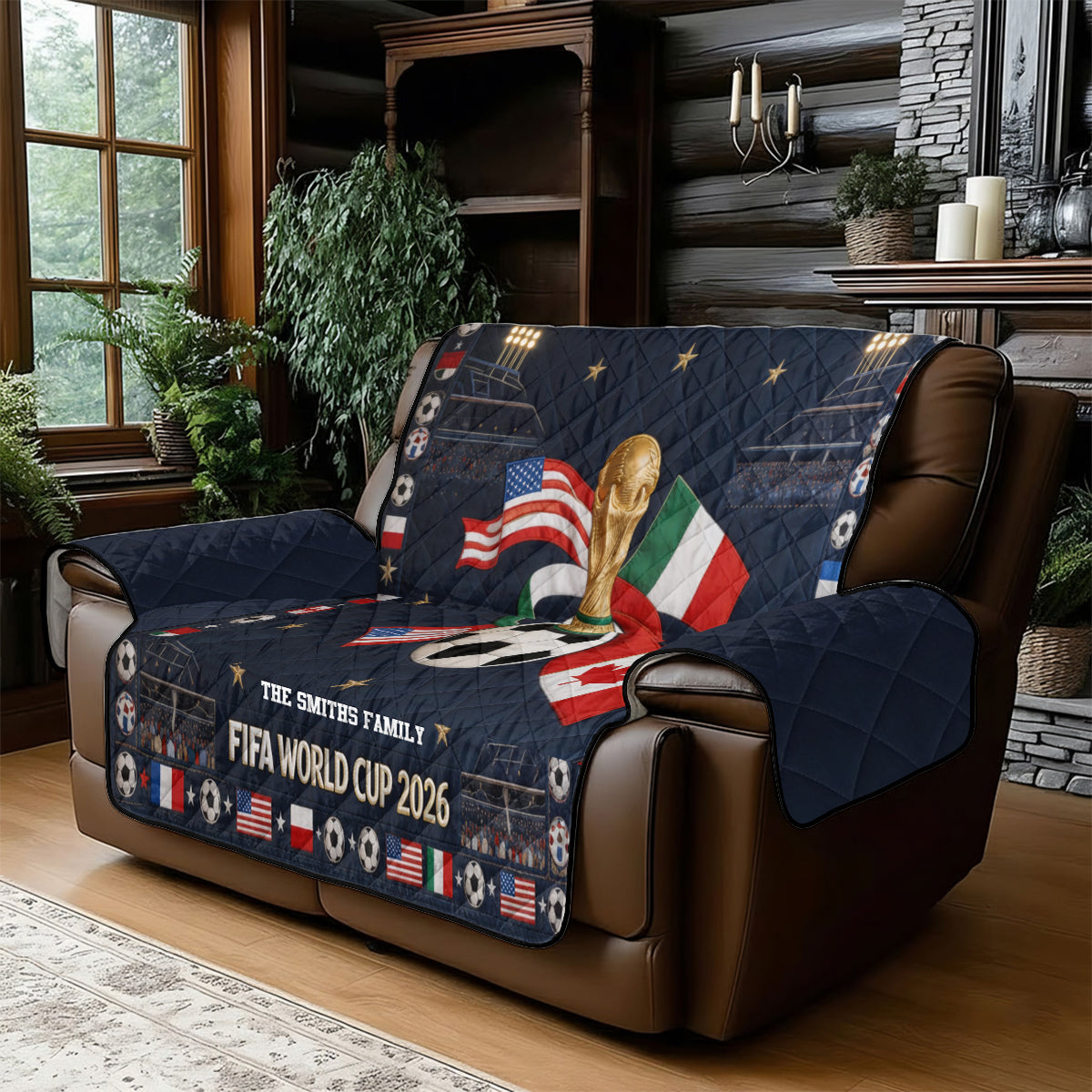Glory Trophy 2026 - Personalized Soccer Quilted Sofa/Couch Cover
