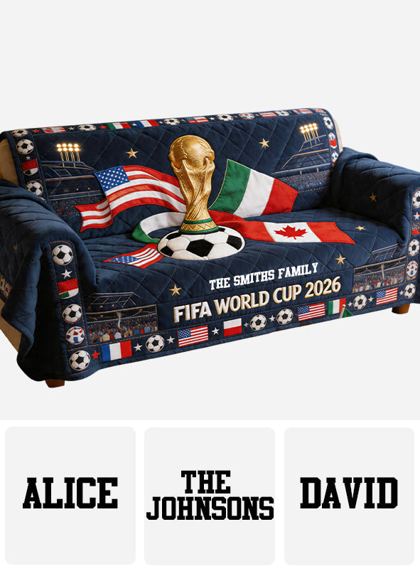 Glory Trophy 2026 - Personalized Soccer Quilted Sofa/Couch Cover