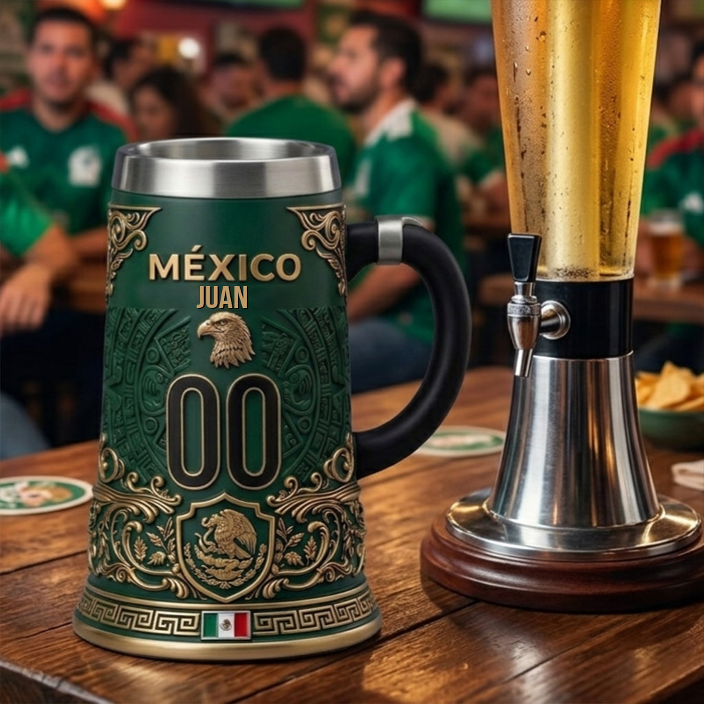 Proud México - Personalized Soccer Beer Stein