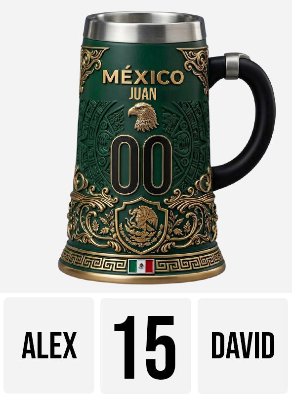 Proud México - Personalized Soccer Beer Stein