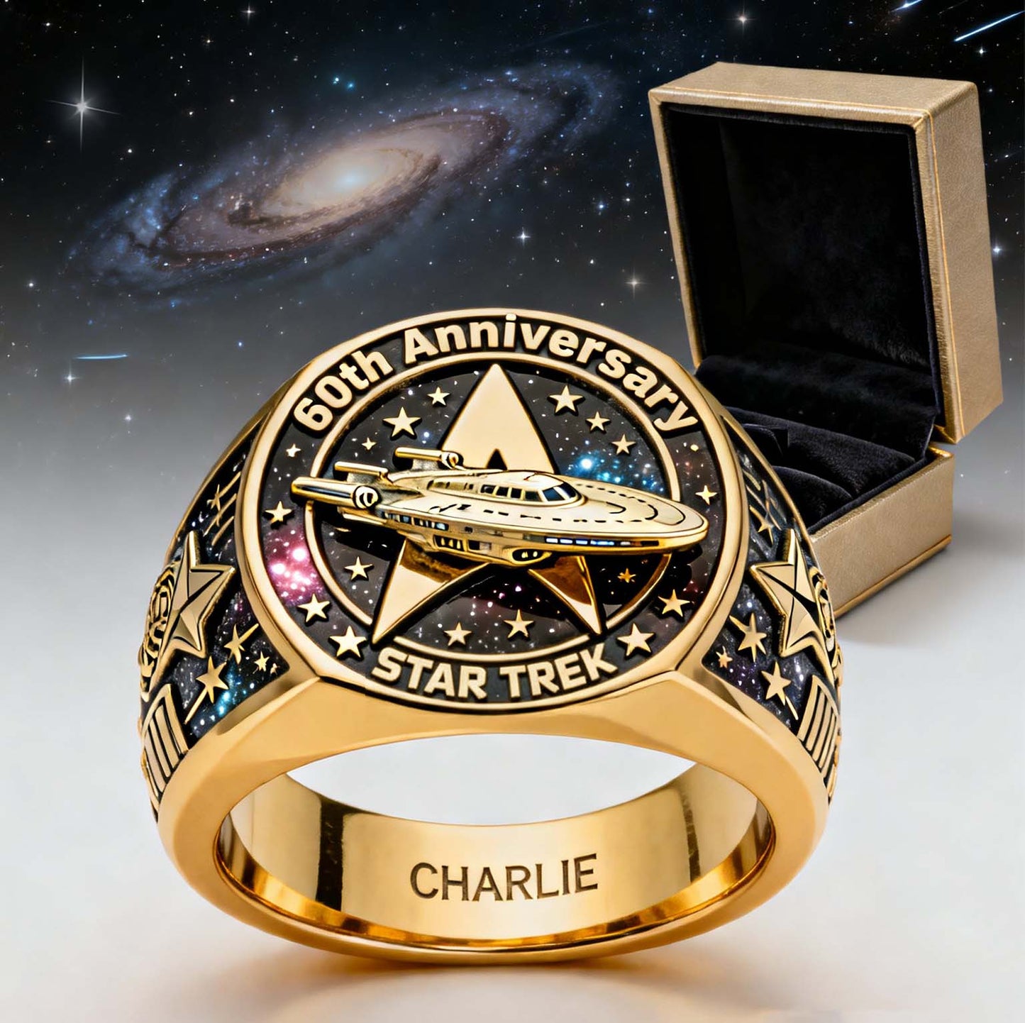 60 Years Of Exploration - Personalized Star Fleet Signet Ring