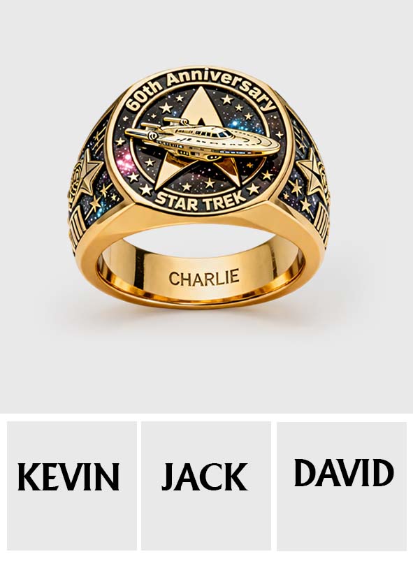 60 Years Of Exploration - Personalized Star Fleet Signet Ring
