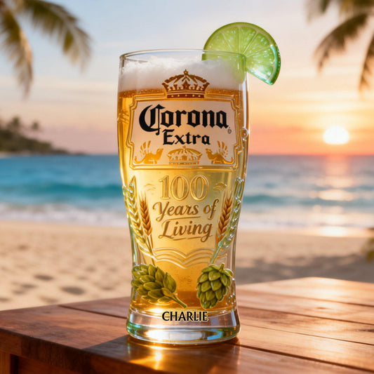 100 Years Of Living - Personalized Light Beer Lover Beer Pint