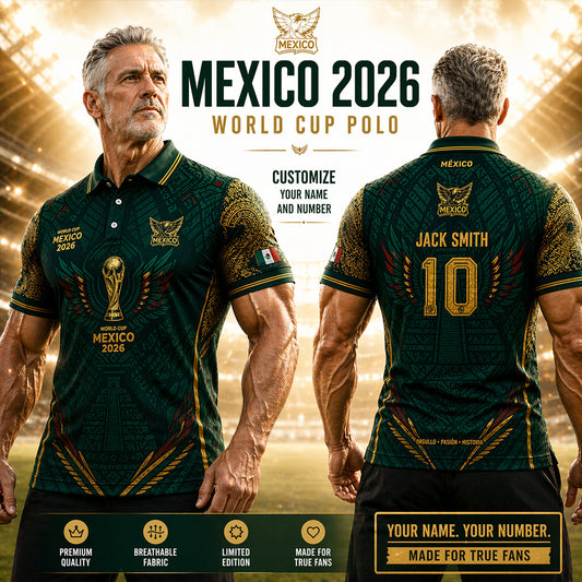 World Cup 2026 Mexico - Personalized Soccer Polo Shirt
