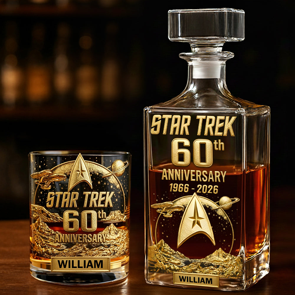 Final Frontier 60th Anniversary - Personalized Star Fleet Whiskey Decanter Set
