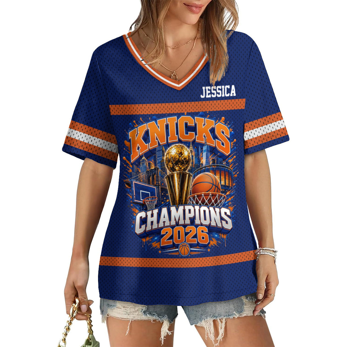 The Champions - Personalized Sport Fully Printed V-Neck T-Shirt