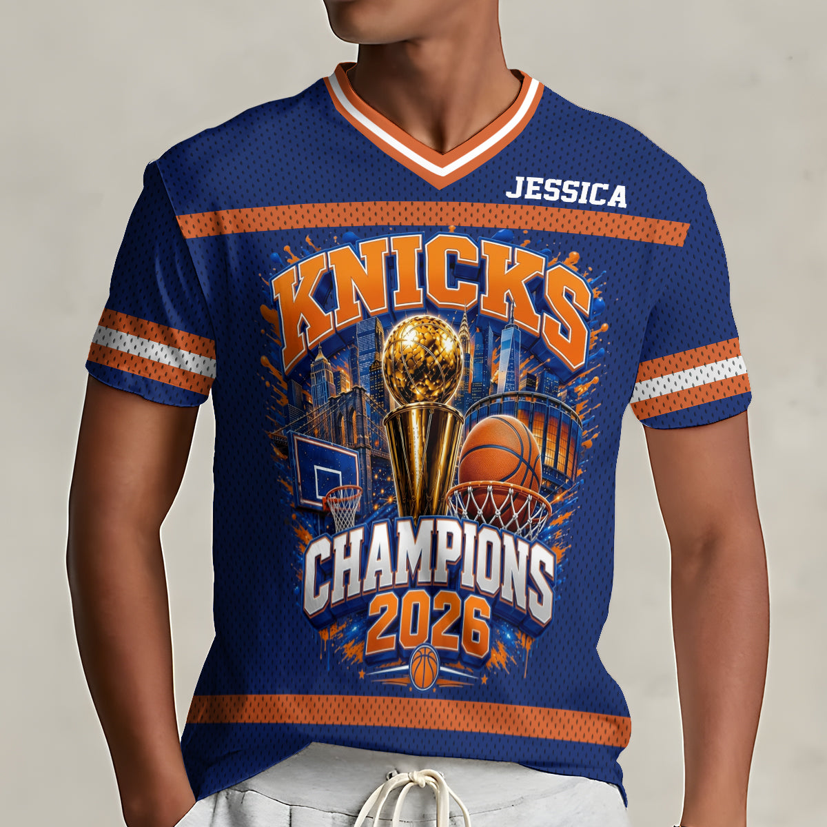 The Champions - Personalized Sport Fully Printed V-Neck T-Shirt