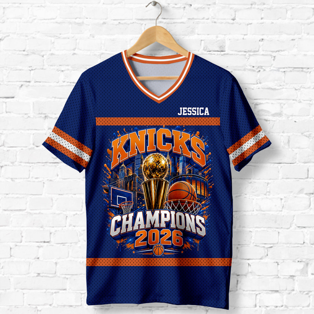The Champions - Personalized Sport Fully Printed V-Neck T-Shirt
